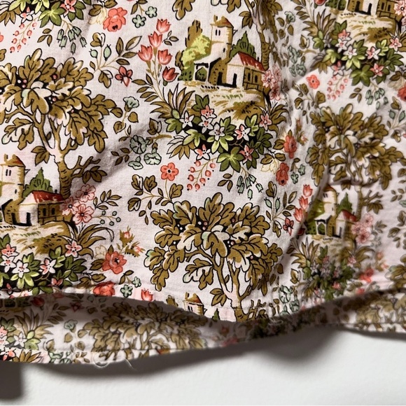 Talbots Tuscan Villa Print Blouse Ruffle Button Neckline Women’s Sz Large Spring - Picture 7 of 15